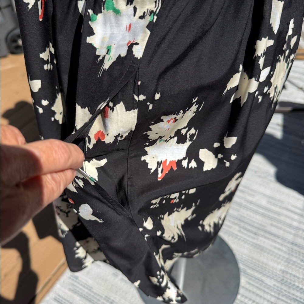 Joie Black/White Floral Mini Summer Ruffle Dress Spaghetti Strap Plus Size 4X - Picture 6 of 14